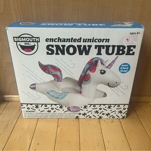 Unicorn Snow Tube Bigmouth Inc. Kids Sled 5 Feet Long Sledding Innertube New
